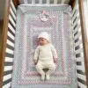 Handmade Pastel Crochet Baby Blanket with Unicorn Design & Tassel – Soft & Unique