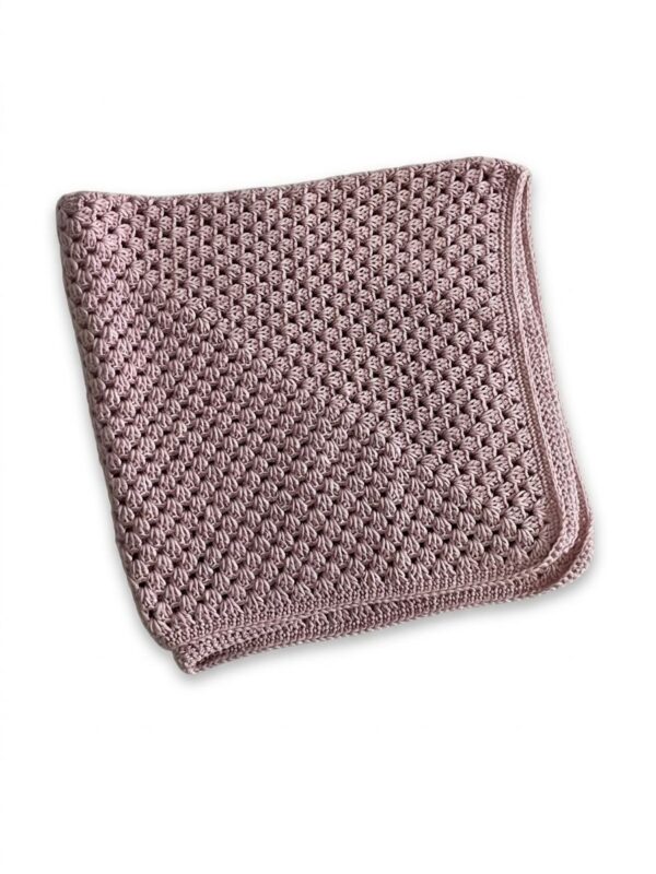 Handmade Pink Crochet Baby Blanket – Soft, Cozy & Adorable Design
