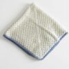 Handmade White Crochet Baby Blanket with Blue Edge – Soft & Elegant Design
