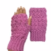 Purple popcorn fingerless gloves
