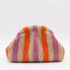 Raffia striped clutch
