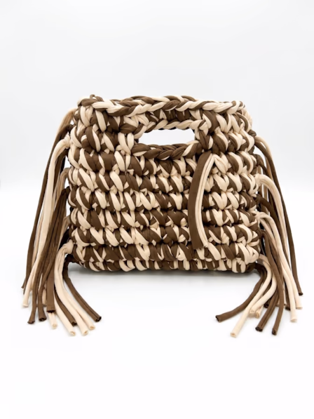 Beige & brown clutch