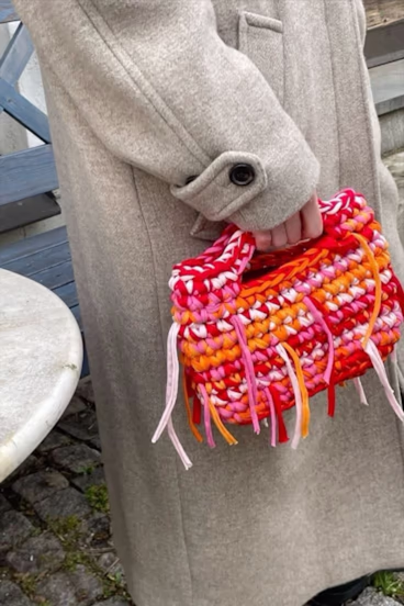 Mini colorful tote bag t-shirt yarn
