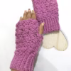 Purple popcorn fingerless gloves