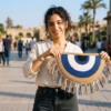 Evil Eye Fringe Hand-Crocheted Clutch