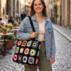 Gemini_Generated_Image_kdyw2vkdyw2vkdyw_50% Granny Square Black Tote Handbag