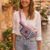Vibrant Granny Square Crochet Fanny