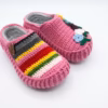 Vibrant Pink Hand-Crocheted crocs: Mixed-Pattern Edition