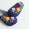purple flowered crocs